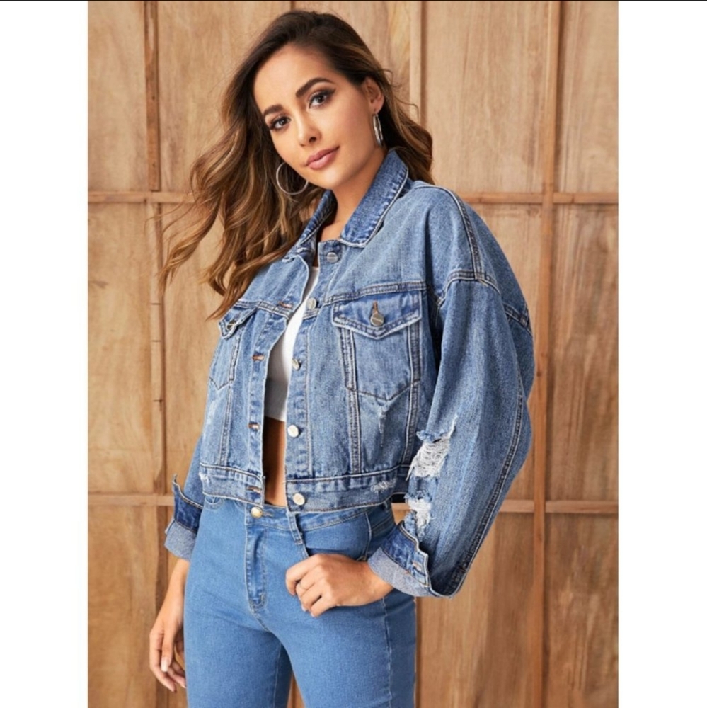 Oversized denim jacket - Picture 4 of 8